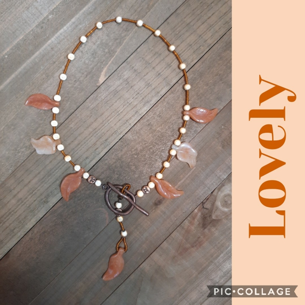 Hand-carved quartz necklace